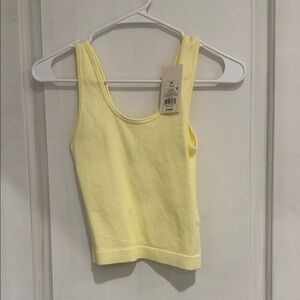 a new day Light Yellow Ribbed Tank Top